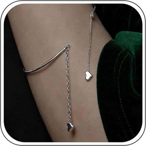 Heart Bracelet for Women Love Bracelet Valentine Adjustable Gold Silver Dainty Heart Charm Chain Bracelets in Saudi Arabia