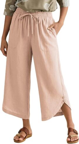 EVALESS Capris Pants for Women Spring Summer Casual Loose Drawstring Elastic High Waist Lounge Cropped Trousers in Saudi Arabia
