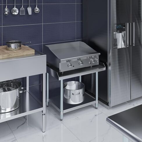 AmGood 24" x 30" Stainless Steel Equipment Stand | Height: 24" | Commercial Heavy Duty Grill Table in Saudi Arabia