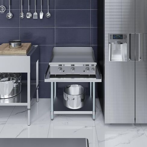 AmGood 24" x 30" Stainless Steel Equipment Stand | Height: 24" | Commercial Heavy Duty Grill Table in Saudi Arabia