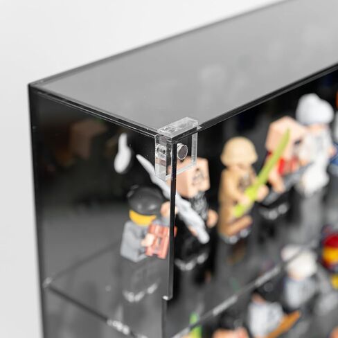 حافظة عرض صغيرة من الأكريليك - خزانة مثبتة على الحائط بزاوية 360 درجة تتسع لـ 60 شخصية من مكعبات البناء، خزانة عرض ألعاب لمنمنمات ومقتنيات ليغو، شفافة تمامًا ومقاومة للغبار in Kuwait