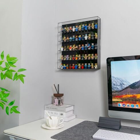 حافظة عرض صغيرة من الأكريليك - خزانة مثبتة على الحائط بزاوية 360 درجة تتسع لـ 60 شخصية من مكعبات البناء، خزانة عرض ألعاب لمنمنمات ومقتنيات ليغو، شفافة تمامًا ومقاومة للغبار in Kuwait