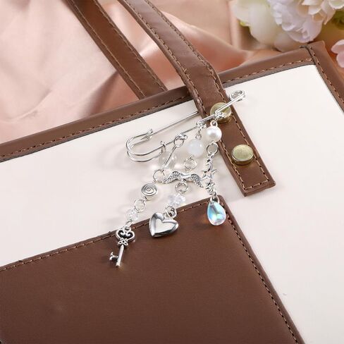 Grunge Pins for Bags, Cute Silver Heart Bag Charms Decorative Y2k Pins Goth Emo Pin Charms for Purse Backpack Trendy Bags in Saudi Arabia