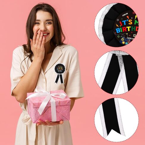 It’s My Birthday Pin, 3.35in Game Controller Ribbon Birthday Button Badge Video Game Birthday Party Decorations for Men Women Boys Girls Kids Gamer Favors Costume Accessories in Saudi Arabia