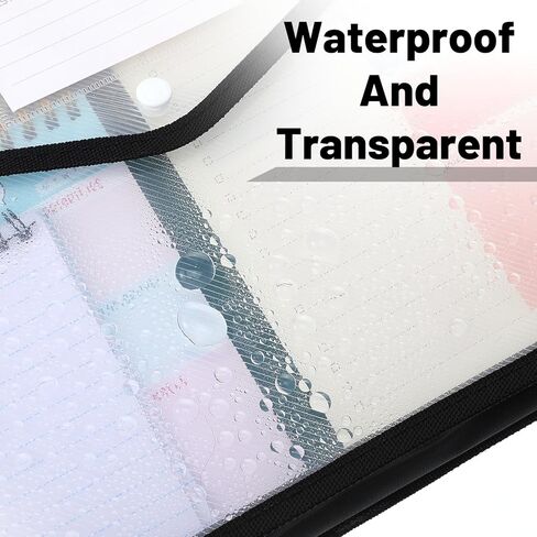 10 Pieces Plastic File Folders Envelope Expanding File Wallet Organizer Documents Folder with Snap Closure and Pocket B4 Waterproof Transparent Pouch for School Office(Black,Horizontal) in Saudi Arabia