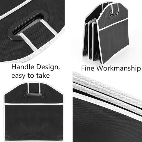 Car Trunk Organizer, Foldable Storage Organizer with 3 Compartments, Storage Box for Auto, Portable Waterproof Bag for Cargo Trunk, Car Accessories Universal for SUV, Truck, Van in Saudi Arabia