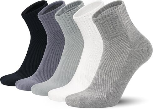 SERISIMPLE Men’s Bamboo Viscose Ankle Quarter Thin Socks Breathable Soft Summer Mesh Design, Anti-Odor Casual Dress 5 Pairs in Saudi Arabia