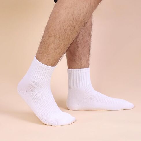 SERISIMPLE Men’s Bamboo Viscose Ankle Quarter Thin Socks Breathable Soft Summer Mesh Design, Anti-Odor Casual Dress 5 Pairs in Saudi Arabia