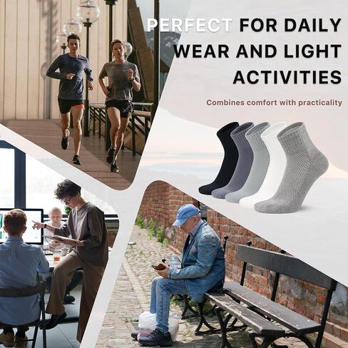 SERISIMPLE Men’s Bamboo Viscose Ankle Quarter Thin Socks Breathable Soft Summer Mesh Design, Anti-Odor Casual Dress 5 Pairs in Saudi Arabia