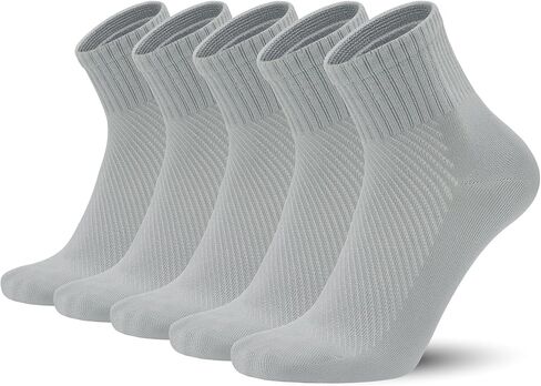 SERISIMPLE Men’s Bamboo Viscose Ankle Quarter Thin Socks Breathable Soft Summer Mesh Design, Anti-Odor Casual Dress 5 Pairs in Saudi Arabia