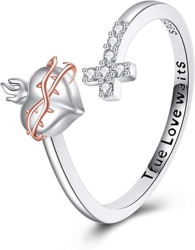AOBOCO Mustard Seed Ring for Women 925 Sterling Silver Cross Faith Ring Christian Jewelry Mothers Day Birthday Gifts for Mom Size 6-9 in Saudi Arabia