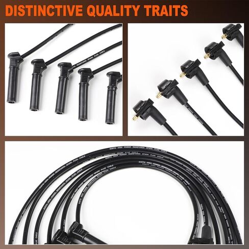 مجموعة أسلاك توصيل الإشعال 8 مللي متر لـ Explorer Ranger B4000 4.0L V6 2001-2005/لفورد رينجر 2001-2011 D-ST-6114 in Kuwait