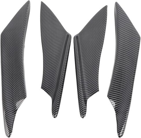 Front Bumper Lip Splitter, Fin Canards Body Spoiler Kit, 4pcs Universal Car Body Spoiler Front Bumper Lip Splitter Fins Trim (Water Transfer Carbon) in Saudi Arabia