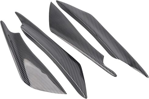 Front Bumper Lip Splitter, Fin Canards Body Spoiler Kit, 4pcs Universal Car Body Spoiler Front Bumper Lip Splitter Fins Trim (Water Transfer Carbon) in Saudi Arabia