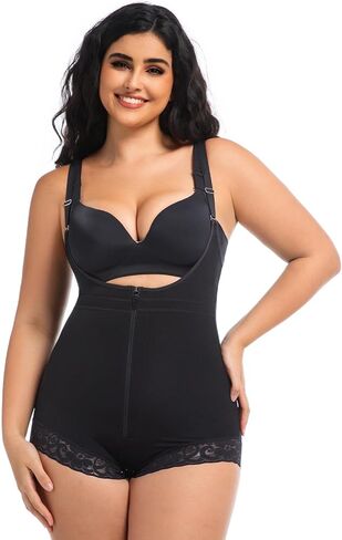 Women's Fajas Colombianas Shapewear Postpartum Tummy Control Body Shaper Butt Lifter Bodysuit Hook Zipper Closure in Saudi Arabia