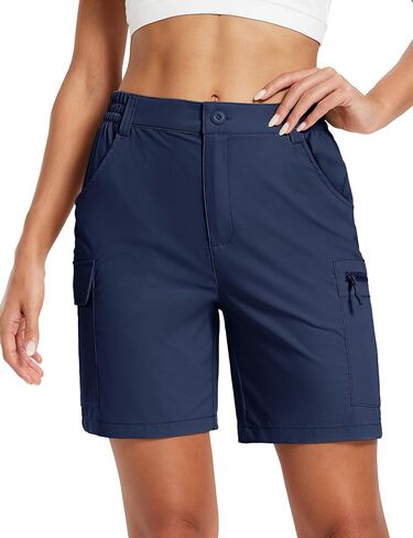 MAGCOMSEN Womens 7" Hiking Cargo Shorts Quick Dry Lightweight Shorts with Pockets for Summer Golf Casual Travel Outdoor in Saudi Arabia