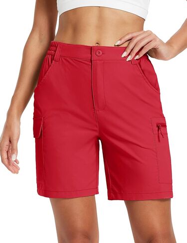 MAGCOMSEN Womens 7" Hiking Cargo Shorts Quick Dry Lightweight Shorts with Pockets for Summer Golf Casual Travel Outdoor in Saudi Arabia