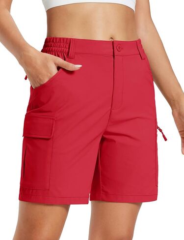 MAGCOMSEN Womens 7" Hiking Cargo Shorts Quick Dry Lightweight Shorts with Pockets for Summer Golf Casual Travel Outdoor in Saudi Arabia