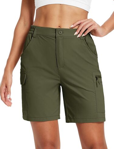 MAGCOMSEN Womens 7" Hiking Cargo Shorts Quick Dry Lightweight Shorts with Pockets for Summer Golf Casual Travel Outdoor in Saudi Arabia