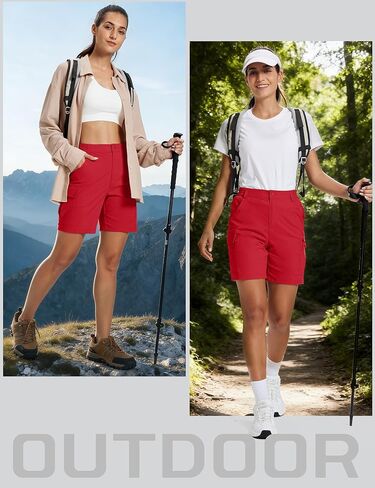 MAGCOMSEN Womens 7" Hiking Cargo Shorts Quick Dry Lightweight Shorts with Pockets for Summer Golf Casual Travel Outdoor in Saudi Arabia