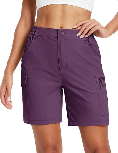 MAGCOMSEN Womens 7" Hiking Cargo Shorts Quick Dry Lightweight Shorts with Pockets for Summer Golf Casual Travel Outdoor in Saudi Arabia