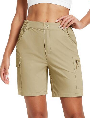 MAGCOMSEN Womens 7" Hiking Cargo Shorts Quick Dry Lightweight Shorts with Pockets for Summer Golf Casual Travel Outdoor in Saudi Arabia
