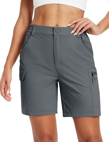 MAGCOMSEN Womens 7" Hiking Cargo Shorts Quick Dry Lightweight Shorts with Pockets for Summer Golf Casual Travel Outdoor in Saudi Arabia