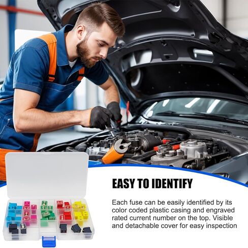 36PCS Jcase Car Fuse Assortment Kit, Vehicle Low Profile Box Shaped Cartridge Fuses, 20A 30A 40A 50A 60A 80A Auto Micro Circuit Protection Accessories, Universal for Sedan Truck SUV in Saudi Arabia
