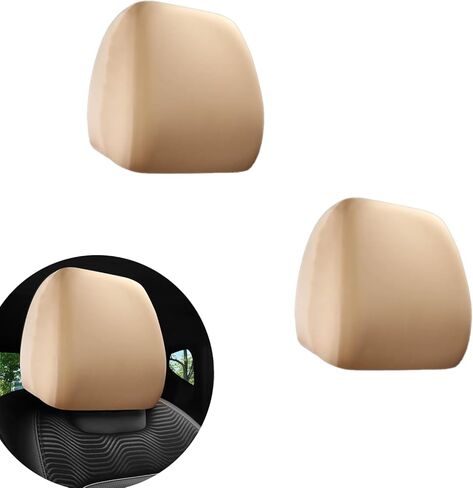 2 PCS Car Seat Headrest Cover Knitted Stretch Breathable Fully Surrounded Dust Cover Reusable Flexible Protector Universal for Most Cars Vans Trucks (Black) in Kuwait