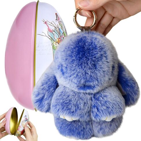 Bunny Keychain with Tin Eggs, Handmade Soft Cute Fluffy Plush Bunny Charms Keychain, Easter Gift for Bag and Key in Saudi Arabia