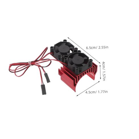 Vaguelly Aluminum Alloy Heat Sink Brushed Motor Compatible Dual Fan Heat Sink for Rc Vehicles in Saudi Arabia