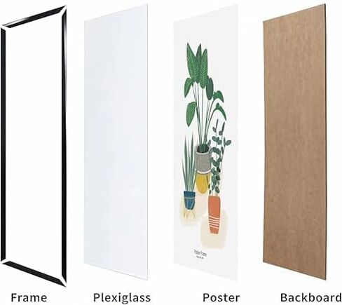 24x36 Basic Black Poster Frame - Lightweight Design, Vertical/Horizontal Wall Hanging, Suitable for Posters/Art Prints/Home Office Decor in Saudi Arabia