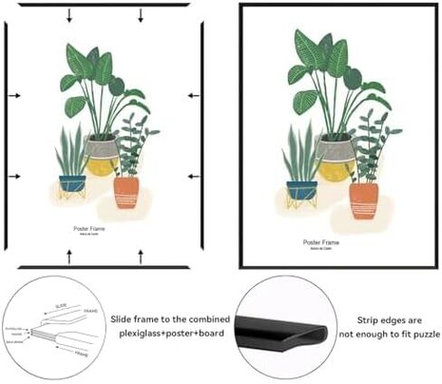 24x36 Basic Black Poster Frame - Lightweight Design, Vertical/Horizontal Wall Hanging, Suitable for Posters/Art Prints/Home Office Decor in Saudi Arabia