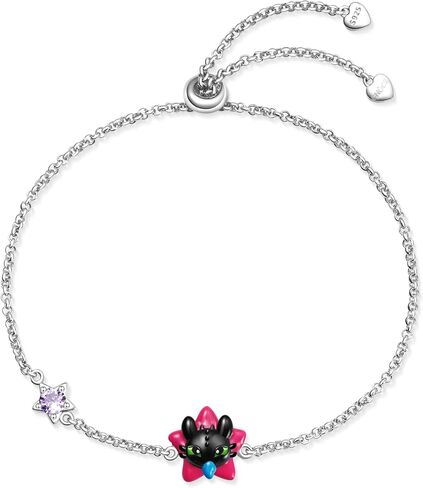 GNOCE How to Train Your Dragon Toothless Head Adjustable Bracelet for Her, S925 Sterling Silver Bracelet for Women Fit Bracelet, Halloween Mother's Day Jewelry in Saudi Arabia
