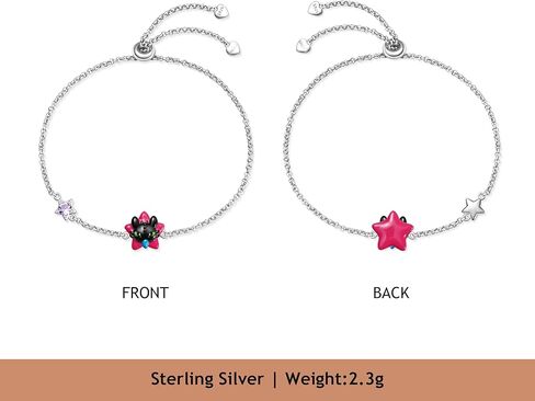 GNOCE How to Train Your Dragon Toothless Head Adjustable Bracelet for Her, S925 Sterling Silver Bracelet for Women Fit Bracelet, Halloween Mother's Day Jewelry in Saudi Arabia