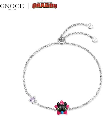 GNOCE How to Train Your Dragon Toothless Head Adjustable Bracelet for Her, S925 Sterling Silver Bracelet for Women Fit Bracelet, Halloween Mother's Day Jewelry in Saudi Arabia