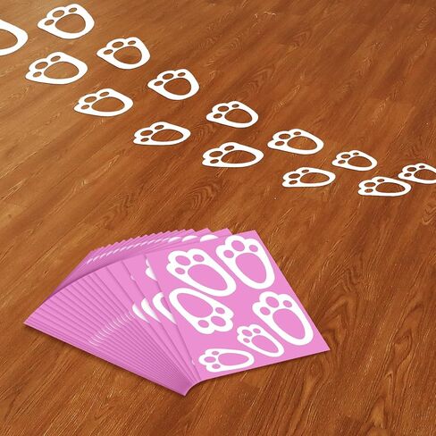 120 Pcs Easter Bunny Footprint Stickers Rabbit Feet Set Floor Footprint Decorations Bunny Track for Easter Home Party Decoration Egg Hunt Garden Outdoor Yard Lawn Signs Supplies in Saudi Arabia