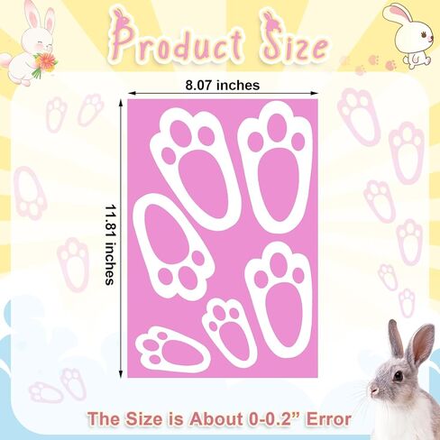 120 Pcs Easter Bunny Footprint Stickers Rabbit Feet Set Floor Footprint Decorations Bunny Track for Easter Home Party Decoration Egg Hunt Garden Outdoor Yard Lawn Signs Supplies in Saudi Arabia