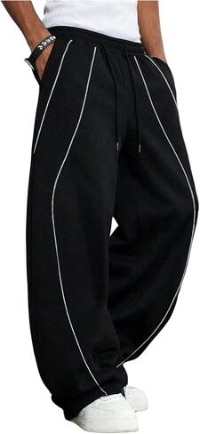 SOLY HUX Men's Baggy Sweatpants Drawstring Elastic Waist Wide Leg Track Pants Casual Streetwear in Saudi Arabia