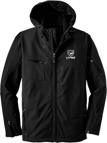 Dodge Viper Sneaky Pete Hooded SoftShell Jacket – Water Resistant, Breathable, Embroidered in Detroit by DSC in Saudi Arabia