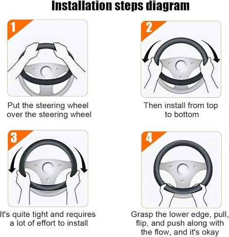 Carbon Fiber Car Steering Wheel Cover, Leather Breathable Automotive Wheel Protector, 15 Inch Anti-Slip Vehicle Interior Steering Accessories, Universal for SUV Truck Sedan (Black) in Saudi Arabia