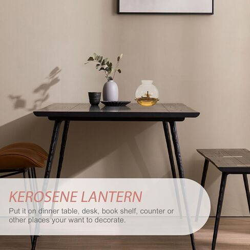 Vintage Worship Oil Lamp with Shade Polished Edges Kerosene Lamp for Indoor Use Buddhist Table Centerpiece Rustic Classic Lantern for Home Decor and Spiritual Settings in Kuwait