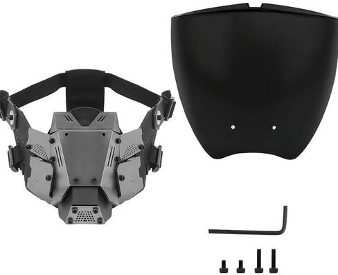 مجموعة قناع وجه نصف/كامل لخوذة الشرير/قناع Techwear/قناع ميكانيكي/قناع Airsoft، أقنعة قرون الساموراي التنكرية، هدايا حفلات الهالوين in Kuwait
