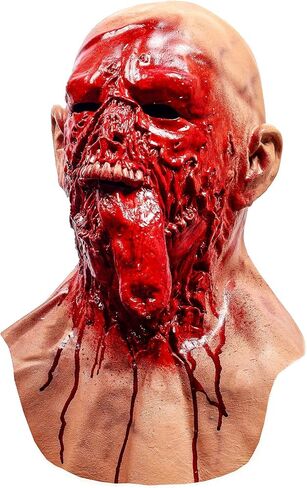 قناع LEKA NEIL Horror Vampire Demon Mask - قناع زومبي واقعي - مقاس واحد يناسب الجميع - للأعمار من 14 عامًا فما فوق - أزرق in Kuwait