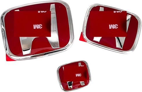 RED Car Emblem Logo Front Rear Steering Wheel Badge Set Replace Compatible for Honda Civic 06-15 4DR Sedan in Saudi Arabia