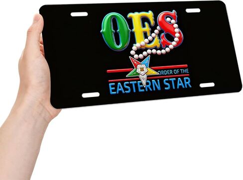 OES RDER من النجم الشرقي. لوحة ترخيص افتراضية مخصصة، غطاء لوحة ترخيص لطيف ومبتكر من معدن الألومنيوم المزخرف، مناسب للرجال، 6 × 12 بوصة (4 فتحات) in Kuwait