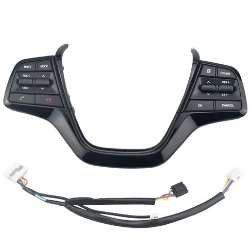 Steering Wheel Mounted Cruise Control Switch Butto Cruise Control Steering Wheel Bluetooth Buttons/Fit for Hyundai Accent 2019 2020 2021 2022 2023(Piano Black) in Saudi Arabia