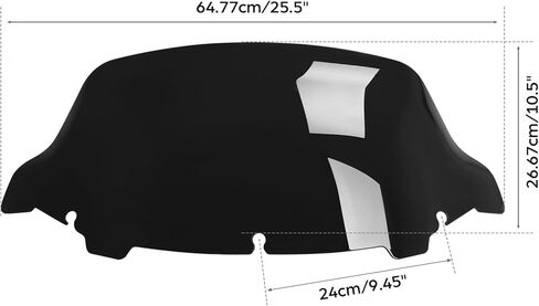 TCT-MOTORPARTS 10.5'' Black Windscreen Windshield Fit For Harley Touring Electra Glide Ultra Classic Limited Tri Glide Ultra 2014-2023 in Saudi Arabia