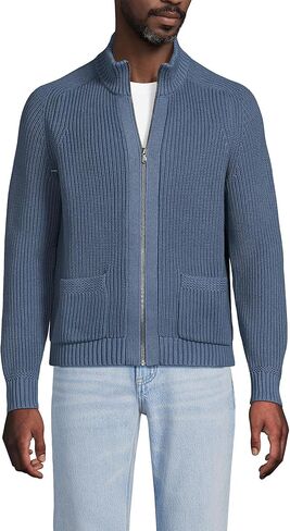 Lands' End Men's Long Sleeve Drifter Full Zip Cardigan Sweater in Saudi Arabia