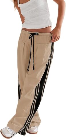 Womens Wide Leg Striped Slouchy Pants in Saudi Arabia